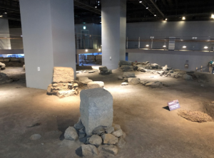 Ruins from the Joseon Dynasty beneath the new City Hall in Seoul now serve as an informational exhibit.