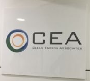 Pictured above is the sign placed outside of the Clean Energy Associates (CEA) office. CEA has brought higher quality solar and storage technology to the table. By providing quality assurance, supply chain management, engineering services, and market intelligence reports, CEA is ensuring that green technology maximizes efficiency and productivity.