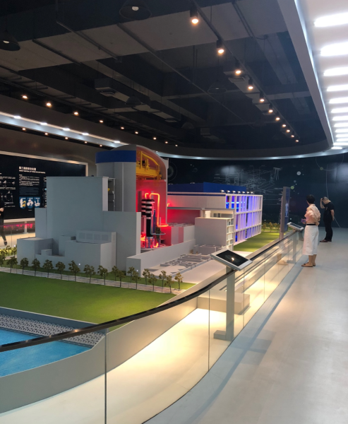 model of Qinshan’s nuclear plant with lights to show the flow of energy throughout the entire system