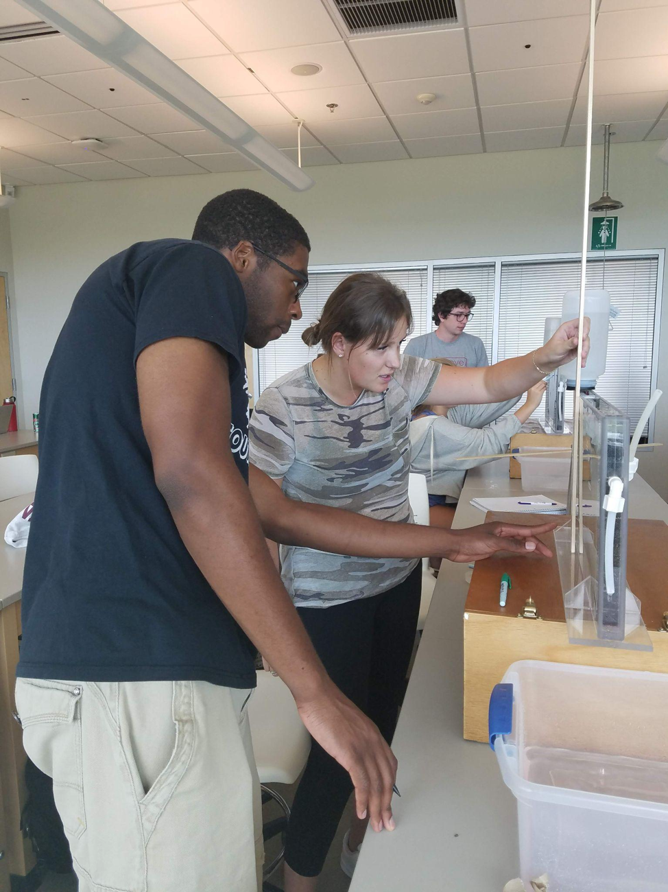 Students in a lab.