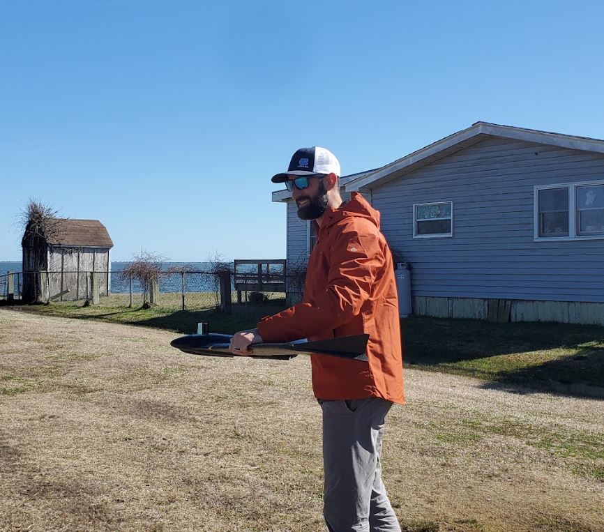 Walton in Currituck with a drone.