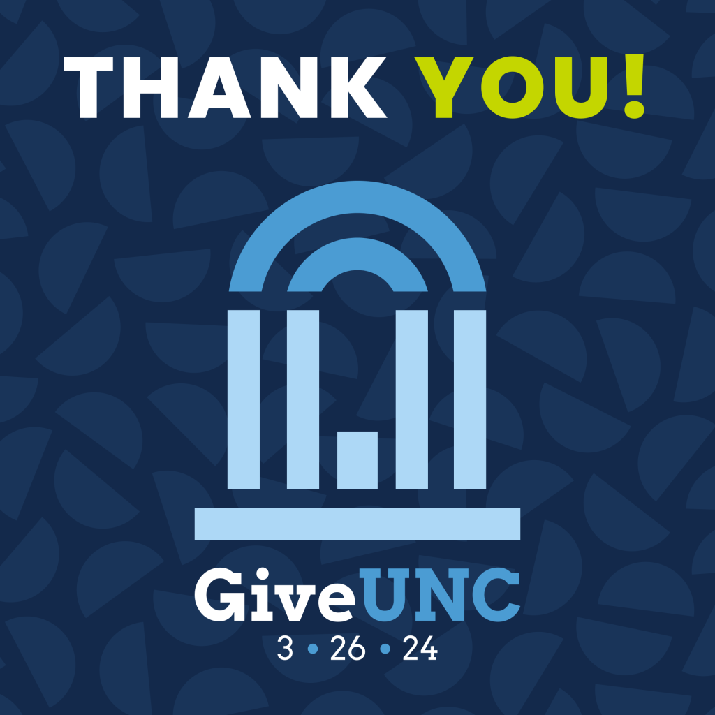 Thank you with GiveUNC Old Well graphic.